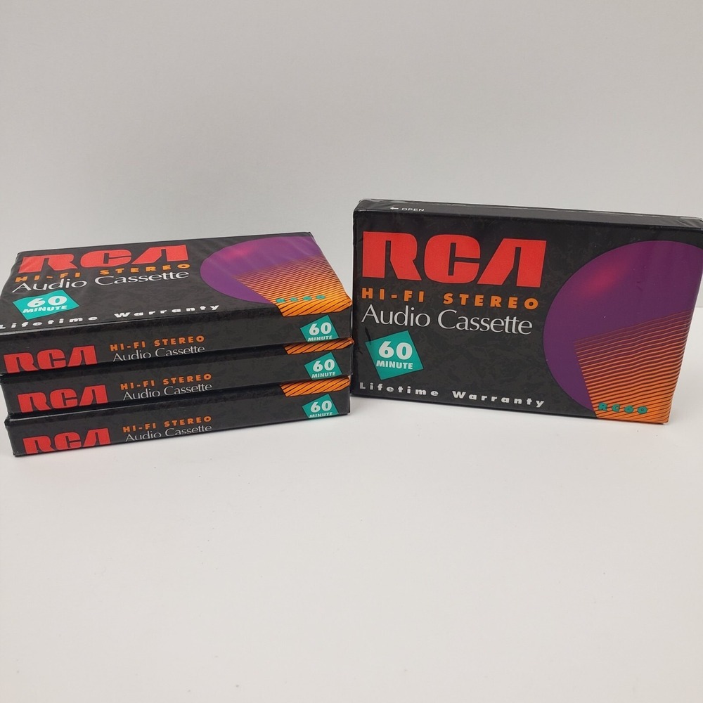 RCA RC 60 Hi-Fi Stereo Audio Cassette Tapes 60 Minute Lot Pack of 4 New Sealed